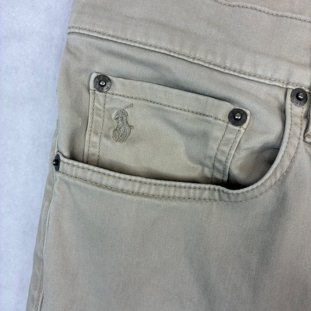 Polo Ralph Lauren Varick Slim Straight Men 32x31 Tan Khaki Chino Pants Trousers - Picture 5 of 11